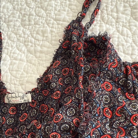 Free People Black and Red Floral Romper - Picture 3 of 3